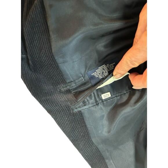 Stafford 42S Classic Fit CORDUROY w/ Elbow Patches Sport Coat Blazer  Blue Mens - Picture 6 of 16